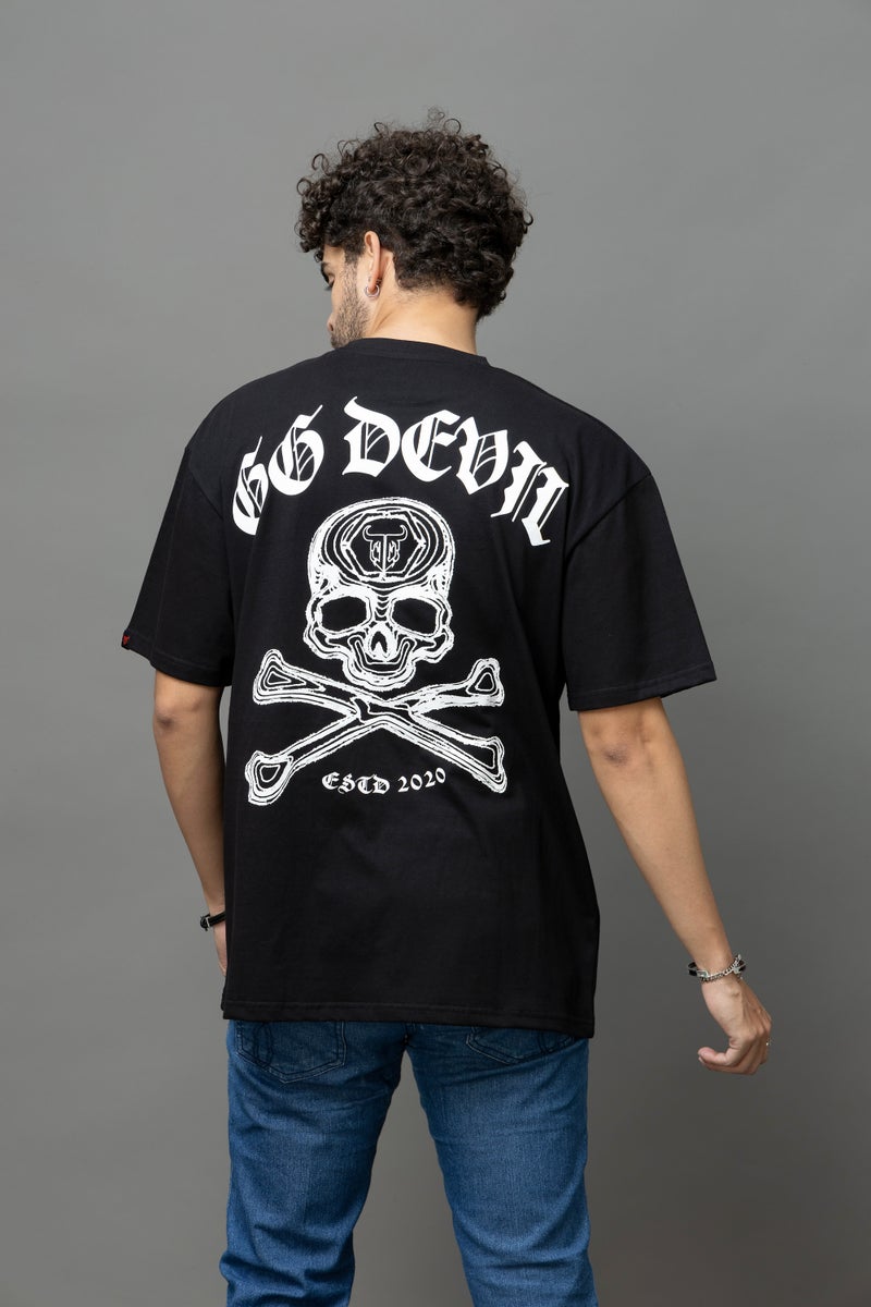 Go Devil Black Oversized T-Shirt for Men - Image 3